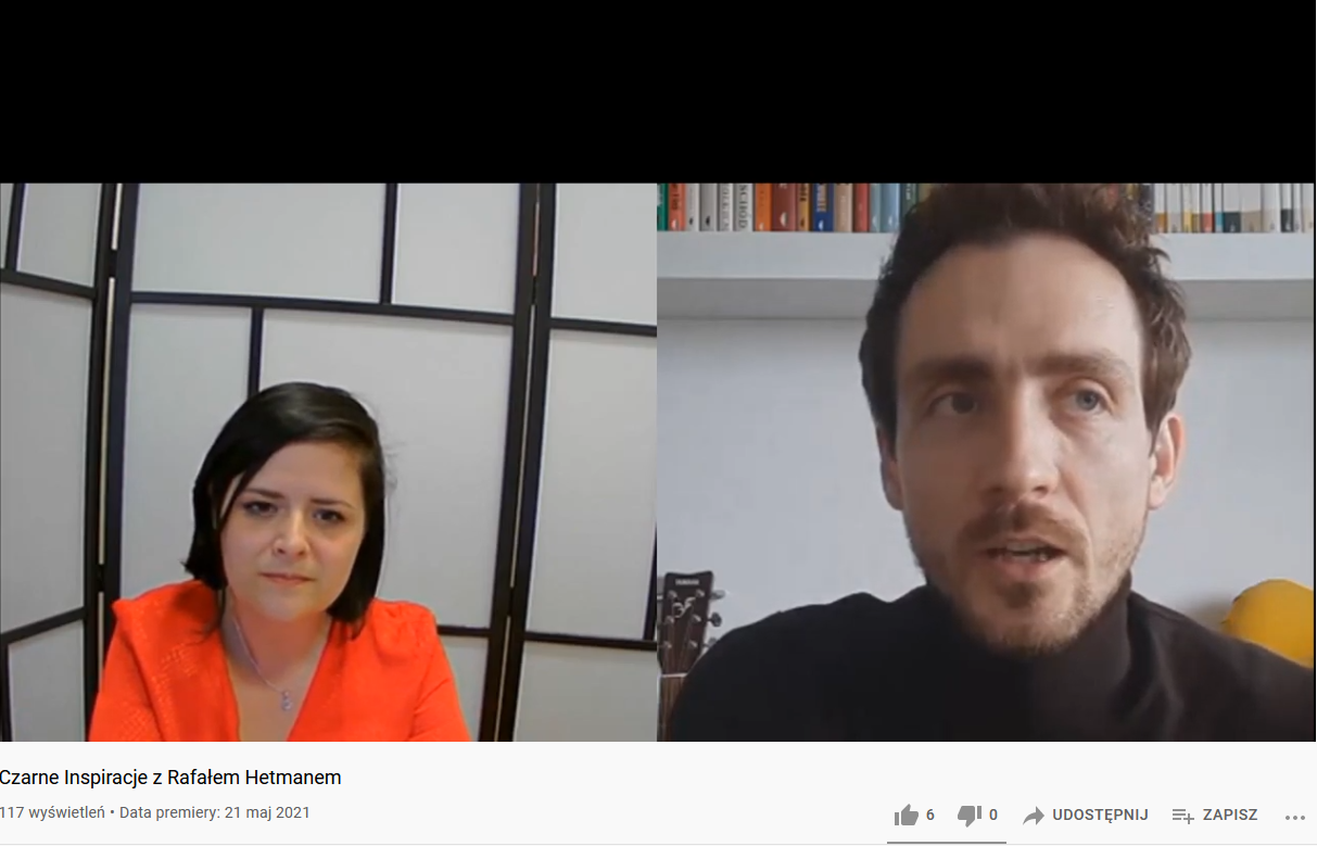 Zrzut ekranu z rozmowy online. Z lewej strony kobieta, z prawej mężczyzna.