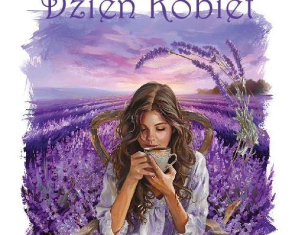 Grafika - kobieta i wrzosy