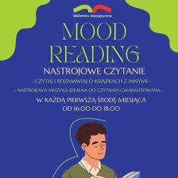 na granatowym tle napisy i grafika mężczyzny 