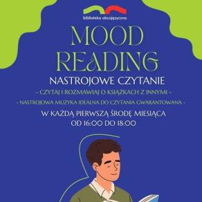 na granatowym tle napisy i grafika mężczyzny 