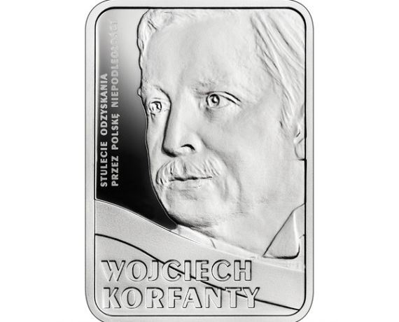 Moneta z wizerunkiem Wojciecha Korfantego - awers