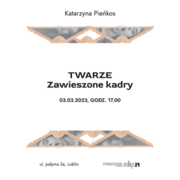 Grafika promująca wernisaż wystawy Katarzyny Pieńkos