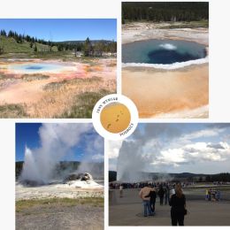 Cztery zdjecia Parku Yellowstone