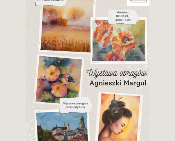 Plakat promujący wystawę Agnieszki Margul - kolaż wybranych prac