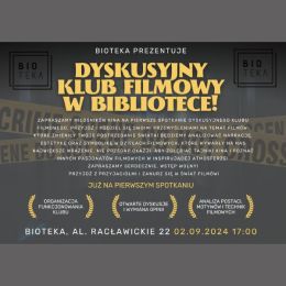 Plakat promujący pierwsze spotkanie DKF w Biotece