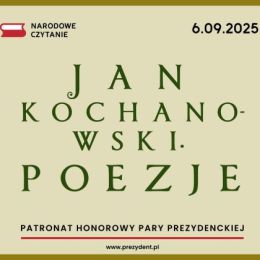 Grafika promująca Narodowe Czytanie - "Jan Kochanowski. Poezje"