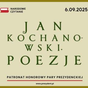 Grafika promująca Narodowe Czytanie - "Jan Kochanowski. Poezje"