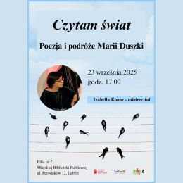 Plakat promujacy spotkanie z Maria Duszka