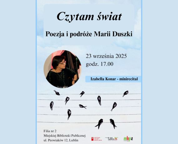Plakat promujacy spotkanie z Maria Duszka