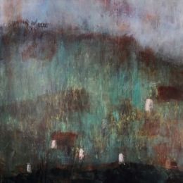 PRZESTRZENIE XXVI, olej na płótnie - praca Ewy Szczęsnej-Sienkiel