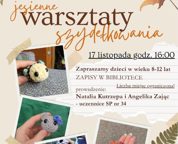 fragment plakatu warsztatów szydełkowania